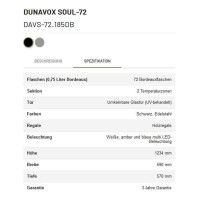Weink&uuml;hlschrank Dunavox Soul-72 silber 2-Zonen Weink&uuml;hler DAVS-72.185DSS