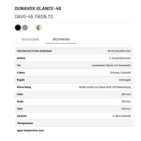 Weink&uuml;hlschrank Dunavox Glance-49 silber 2-Zonen Weink&uuml;hler DAVG-49.116DSS.TO